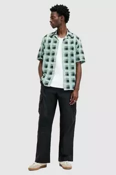 Хлопковые брюки AllSaints, черный