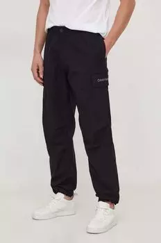 Хлопковые брюки Calvin Klein Jeans, черный