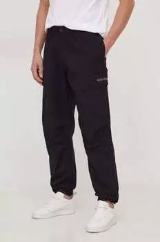 Хлопковые брюки Calvin Klein Jeans, черный