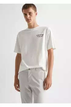 Хлопковые брюки-чиносы Mango, серый