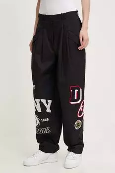 Хлопковые брюки Dkny, черный