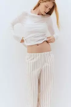 Хлопковые брюки H&M, белый