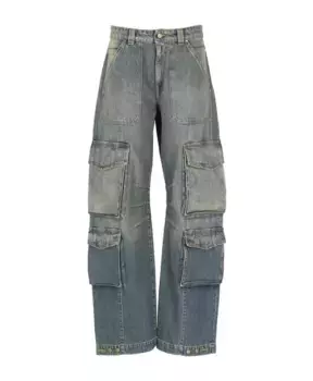 Хлопковые брюки карго Golden Goose, синий