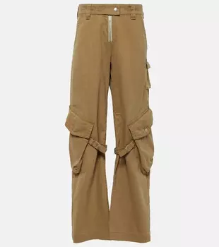 Хлопковые брюки карго potinal с поясом Acne Studios, бежевый