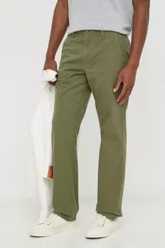 Хлопковые брюки Levi's, зеленый