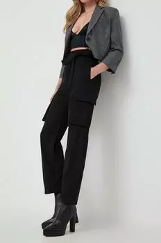 Хлопковые брюки Pinko, черный