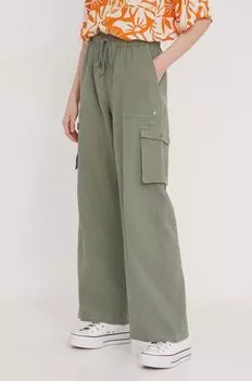Хлопковые брюки Roxy, зеленый