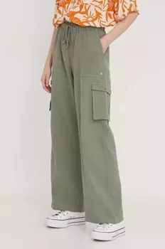 Хлопковые брюки Roxy, зеленый
