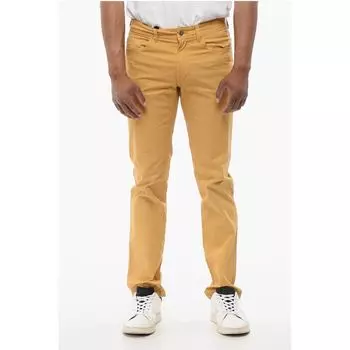 Хлопковые брюки с пятью карманами Corneliani, Yellow