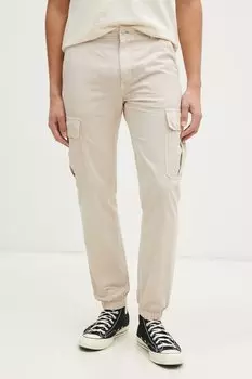 Хлопковые брюки Tommy Jeans, бежевый