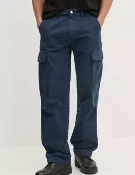 Хлопковые брюки Tommy Jeans, темно-синий