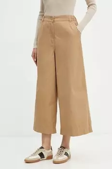 Хлопковые брюки Weekend Max Mara, бежевый