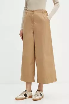 Хлопковые брюки Weekend Max Mara, бежевый