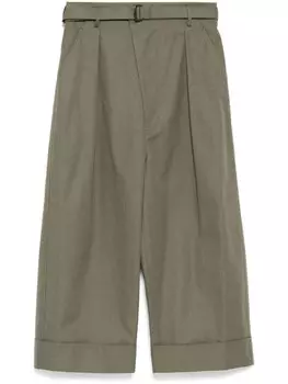 Хлопковые брюки Yohji Yamamoto, зеленый