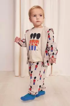 Хлопковые детские спортивные штаны Little Tin Soldier Bobo Choses, бежевый