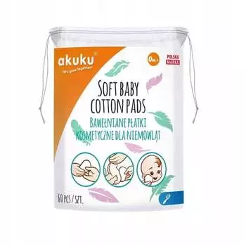 Хлопковые детские ватные диски Akuku x60