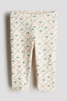 Хлопковые леггинсы H&M, мультиколор
