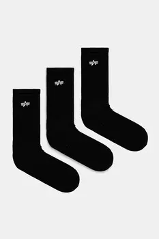 Хлопковые носки Basic Socks 3 Pack 3-pack Alpha Industries, черный