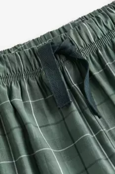 Хлопковые пижамные штаны H&M, зеленый