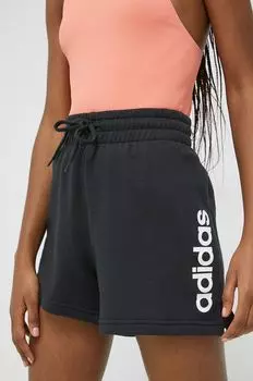 Хлопковые шорты adidas, черный