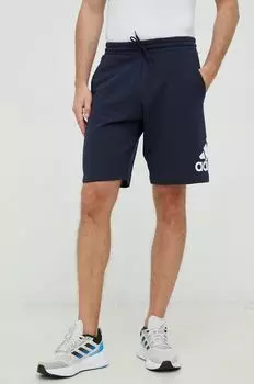 Хлопковые шорты adidas, темно-синий