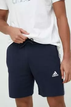 Хлопковые шорты adidas, темно-синий