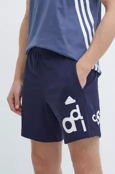 Хлопковые шорты adidas, темно-синий
