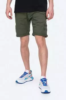 Хлопковые шорты Alpha Industries, зеленый