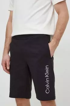 Хлопковые шорты Calvin Klein, черный