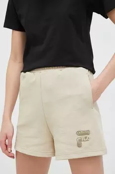 Хлопковые шорты Fila, бежевый