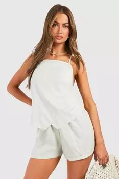 Хлопковые шорты Flippy boohoo, бежевый
