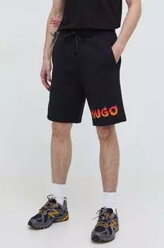 Хлопковые шорты HUGO Hugo, черный