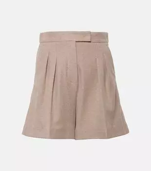 Хлопковые шорты Jessica с высокой посадкой Max Mara, бежевый