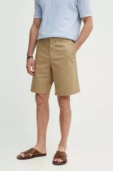 Хлопковые шорты Lacoste, бежевый