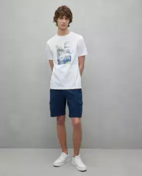 Хлопковые шорты с несколькими карманами Easy Wear, синий