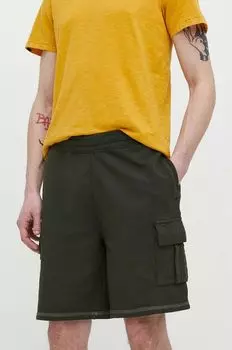 Хлопковые шорты Superdry, зеленый