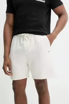 Хлопковые шорты Tommy Jeans, бежевый