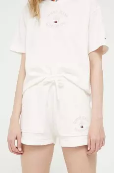 Хлопковые шорты Tommy Jeans, бежевый