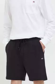 Хлопковые шорты Tommy Jeans, черный