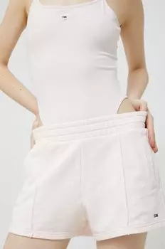 Хлопковые шорты Tommy Jeans, розовый