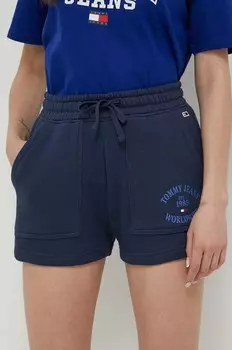 Хлопковые шорты Tommy Jeans, темно-синий