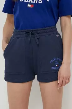 Хлопковые шорты Tommy Jeans, темно-синий