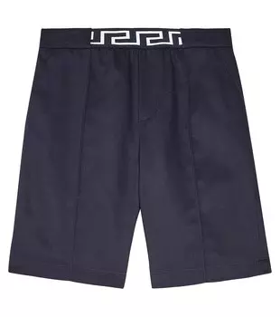 Хлопковые шорты Versace Kids, синий