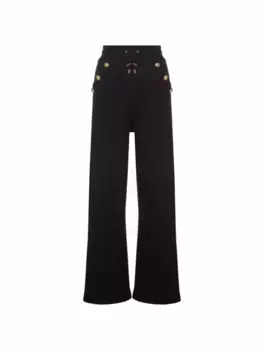 Хлопковые спортивные брюки Balmain, черный