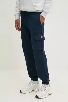 Хлопковые спортивные брюки Tommy Jeans, темно-синий