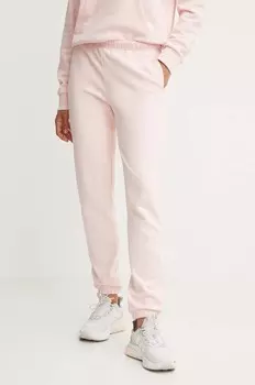 Хлопковые спортивные штаны Guess RGINE, розовый