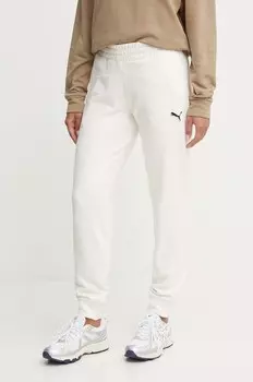 Хлопковые спортивные штаны Puma, бежевый