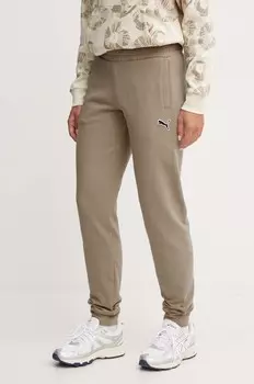 Хлопковые спортивные штаны Puma, зеленый