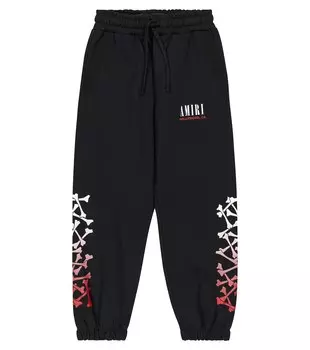 Хлопковые спортивные штаны с принтом Amiri, черный