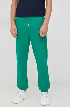 Хлопковые спортивные штаны United Colors of Benetton, зеленый